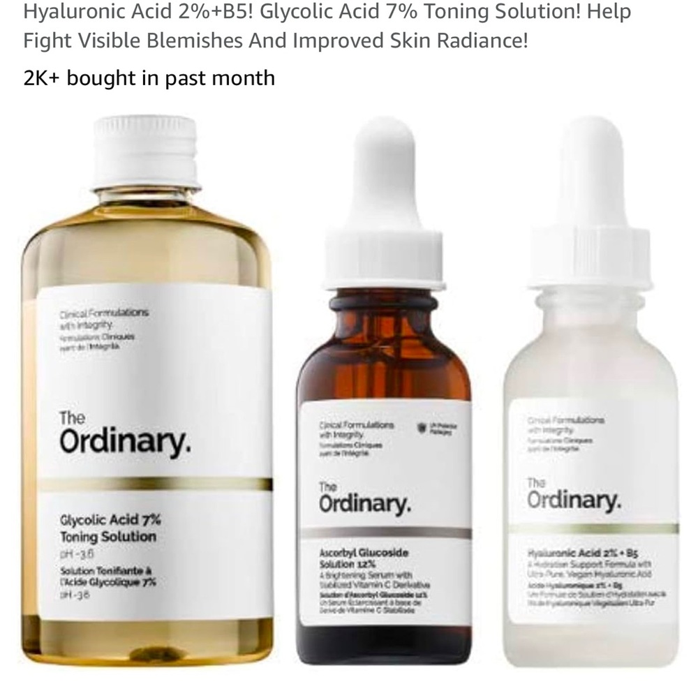 The Ordinary Retinol and face set with Toner gyolic acid